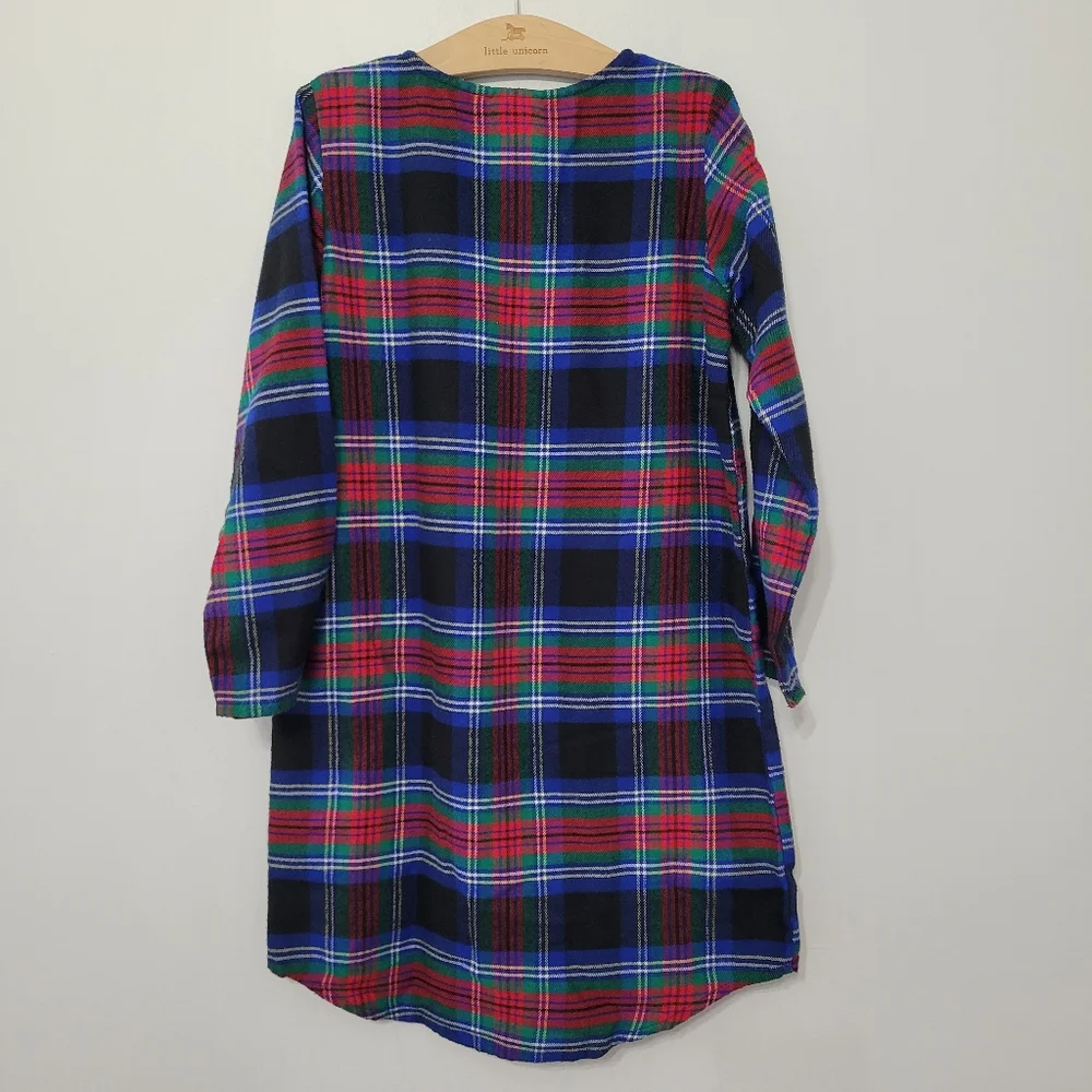 Lot of 2 Lands‎ End Girls Plaid Flannel Nightgowns Size 8 Christmas Festive